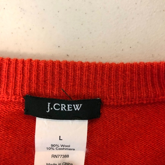 J.Crew Map of France Wool Cashmere Cardigan Red - Picture 2 of 8